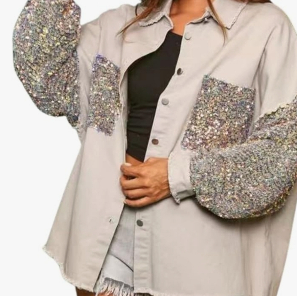 BLUEVELVET- BEDAZZLED JEAN JACKET